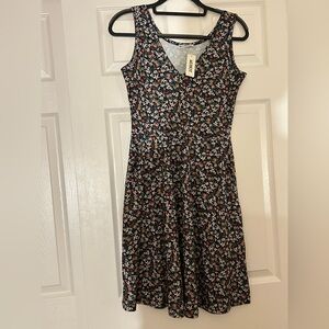 Huhot Floral V-Neck Fit & Flare Dress